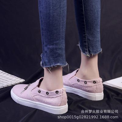 Повседневные универсальные парусиновые туфли на одной педали, джинсовые балетки, обувь для пары, женская обувь