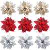 10/5pcs Sparking Christmas Flowers Artificial Plastic Xmas Tree Flower Ornament 5.5inch DIY Home Crafting Holiday Decoration