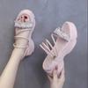 Two Wear Sandals Women's All-match Thick Bottom Heightening Light and Comfortable Outer Wear Sandals and Slippers Pearl Decoration