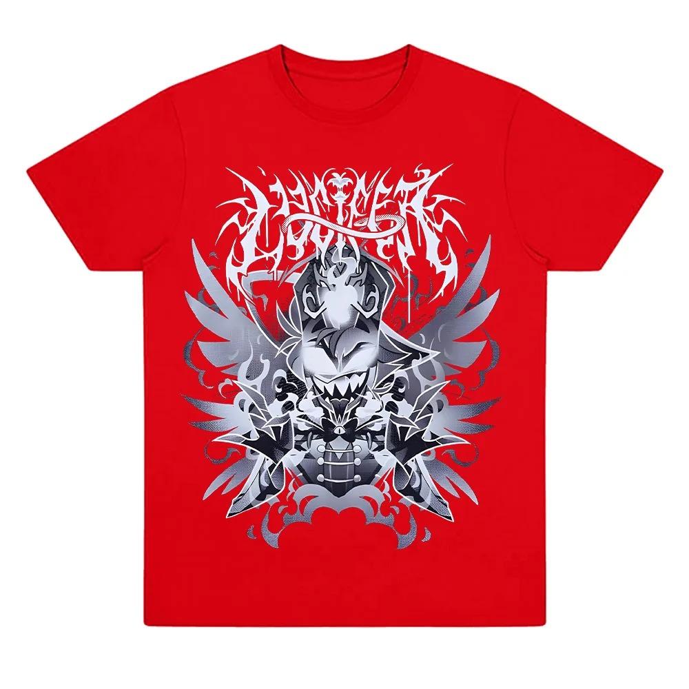 HazbinHotel Люцифер Металлическая футболка Эстетичная футболка Люцифера Морнингстара Высококачественный Люкс горячий продукт Унисекс Хлопок Оверсайз мягкая