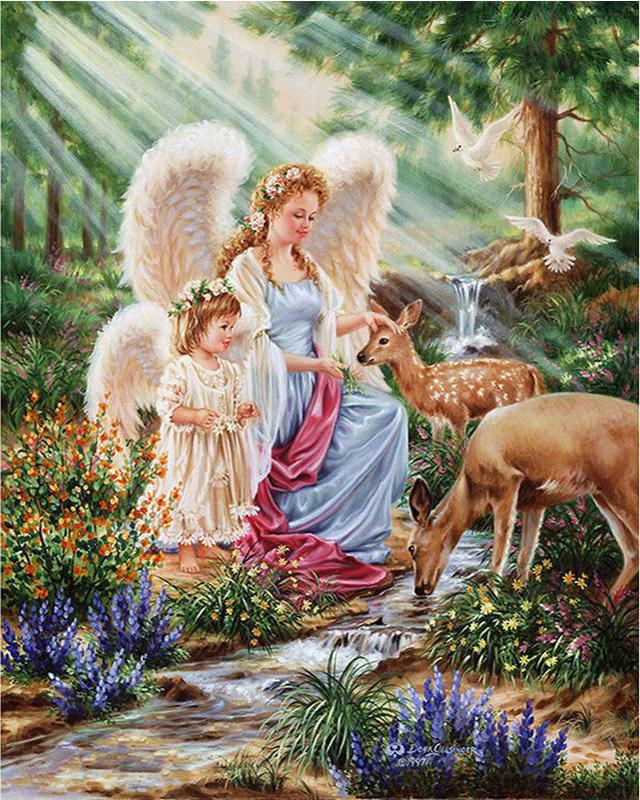 Алмазная картина Новые эльфы и ангелы 5D DIY Алмазная вышивка Пейзаж Цветы Стразы Мозаика Набор для рукоделия