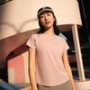 Li Ning Cool Tea T Удобная Повседневная Простая Универсальная Футболка с Круглым Вырезом и Коротким Рукавом Женская Футболка Молочно-Каменно-Розовая ATSV594-2
