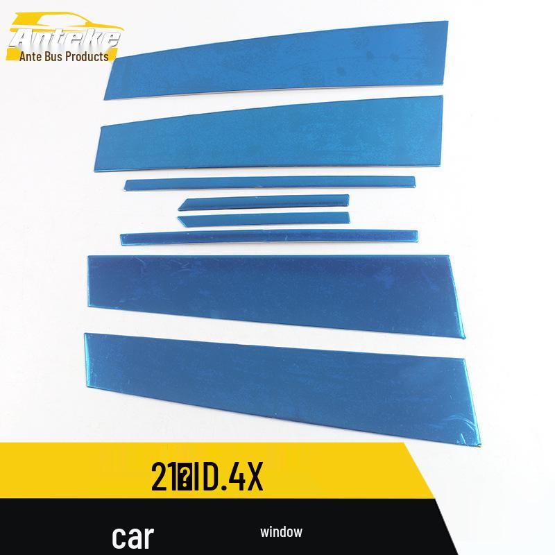 Compatible Stainless Steel Anti-Scratch Window Trim and Decorative Stickers for 2021 ID.4X Car.