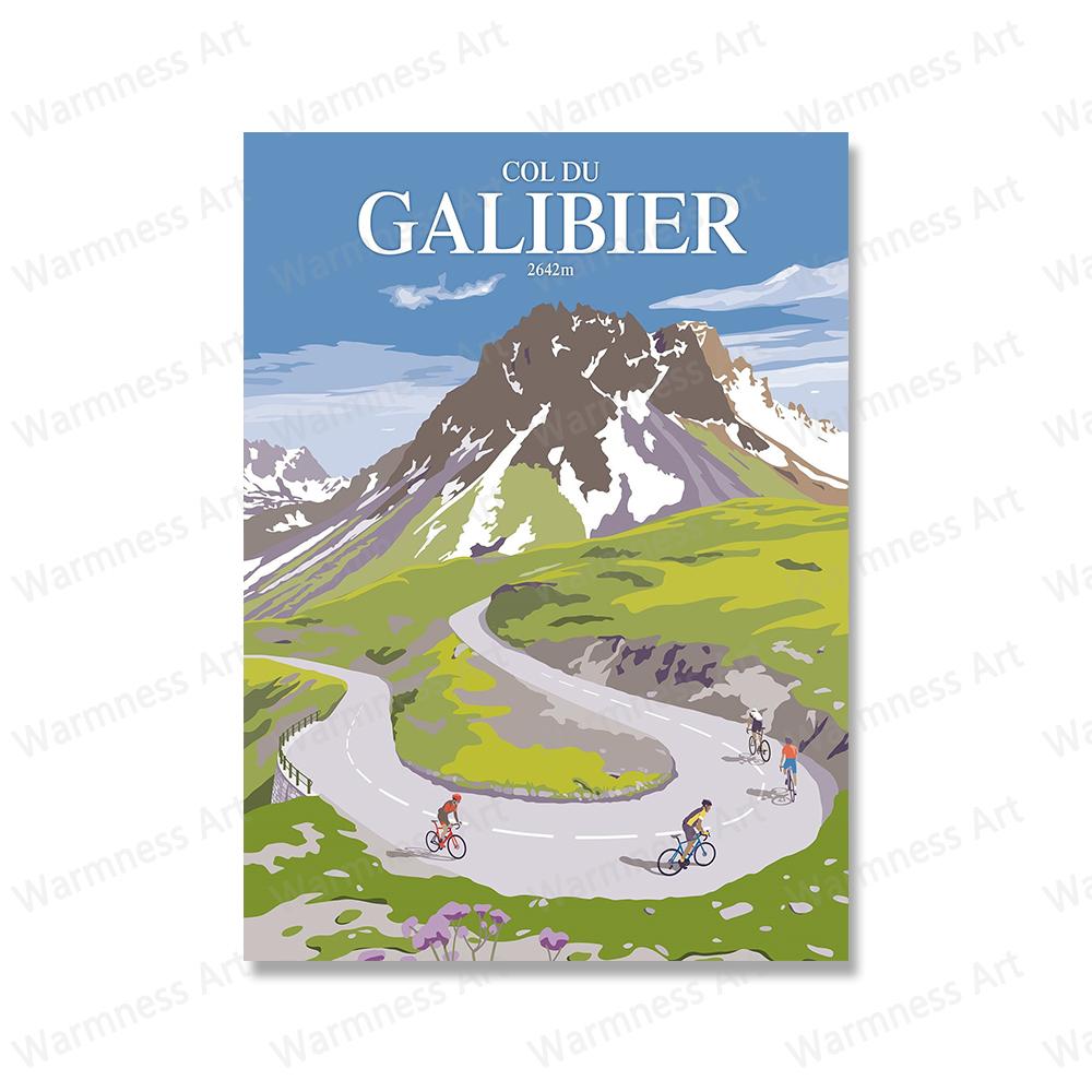 Мир города велосипедные гонки Велоспорт высоко в горах настенная живопись на холсте печать велосипедный спортивный постер фотографии для гостиной