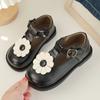 2024 Весенняя кожаная обувь, детская мода, лоферы для девочек, простые нескользящие туфли на липучке с Т-образным ремешком, детская повседневная обувь, Прямая поставка