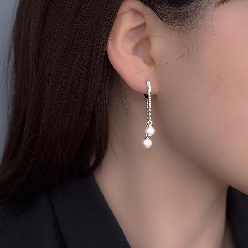 Серьги-кисточки Banyan Tree S925 Silver Pearl - элегантный французский модный тренд