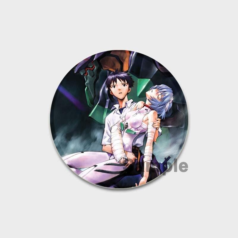 58 мм классическая аниме брошь из ЭВА, мультяшные булавки для лацканов, аксессуары для одежды, шляпа, украшение для рюкзака, милые 58 мм, круглые значки, булавка, эстетическая