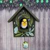 Whimsical Kinetic Art Birdhouse Wall Decor Handmade Wooden Decorative Wall Ornament Patchwork Garden Decoration