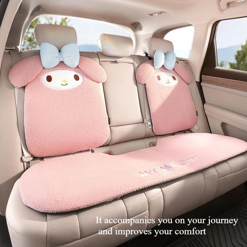 Мультяшные подушки на сиденье автомобиля Sanrio для всех сезонов Каваи My Melody Зимний чехол на заднее сиденье Автомобильные подушки Милые автомобильные аксессуары