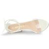 Allegra K Clear Strap Lace-Up Sandals with Stiletto Heels, White, Size 23.5cm