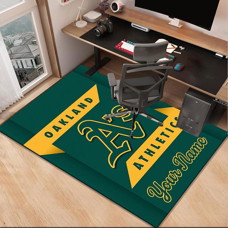 Custom NameAthletics Oakland Emblem Carpet, Indoor Rug, Chair Rug, Living Rooms, Doormat Made From Polyester Home Decor Birthday Christmas Gifts