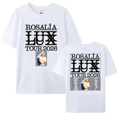 Певица Розалия Rosalia 100% хлопок мужская рубашка 2026 LUX Tour Графика короткий рукав оверсайз Женская с коротким рукавом Дешевая футболка