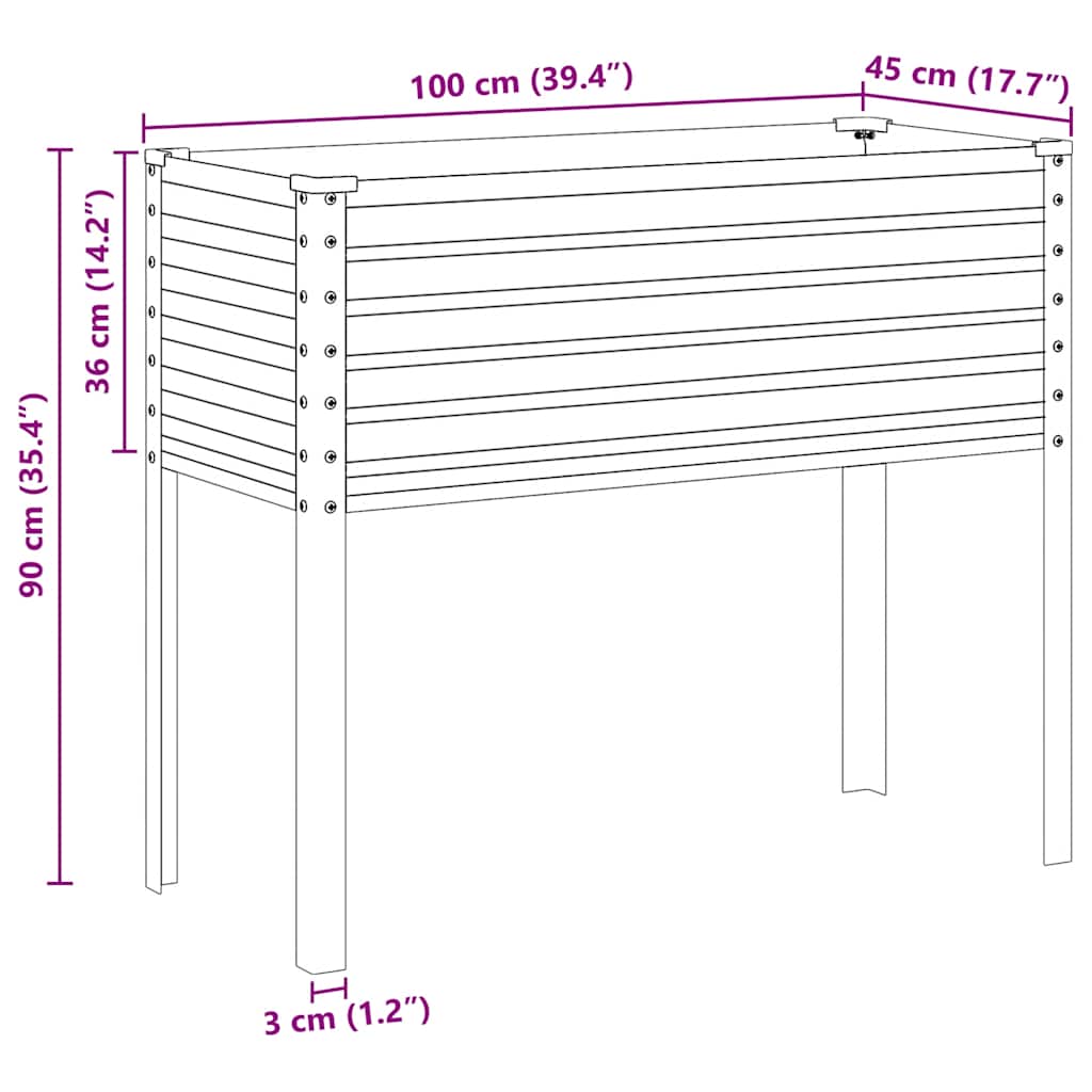 Vidaxl Donica Ogrodowa, 100X41X90 Cm, Stal Galwanizowana