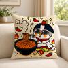 Food SSamyang BBuldak Cushion Cover Soft Short Plush SkinFriendly Cushion Case for MultiScene Use
