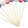 100Pcs/Bag Bamboo Skewers Multipurpose Disposable Cartoon Rabbit Egg Festive Food Grade Decorative Gift Easter Fruit Sticks Toothpicks Cake