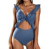 CHARMLEAKS Женские цельные купальники с рюшами и вырезами, монокини с ремешками, купальные костюмы
