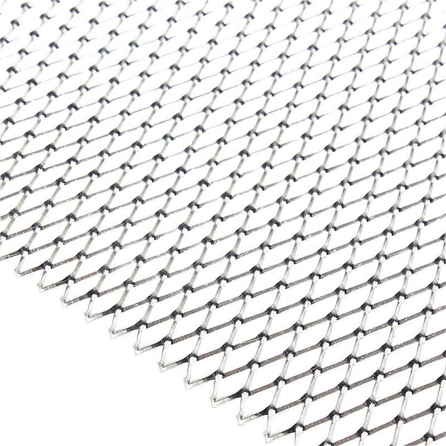 Сетка 8 мм * 16 мм для решетки автомобиля 40 дюймов x 13 дюймов, алюминиевая в стиле серебряного ромба
