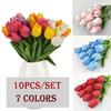 Very Beautiful 10pcs PU Artificial Tulip Flower Latex Real Touch Bouquet for Wedding Party Home Deco