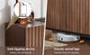 150x40x80cm oak dark grain, sideboard, mid-century modern, 3 doors, wavy 3D design, adjustable shelves, anti-tip, for living room, dining room, office