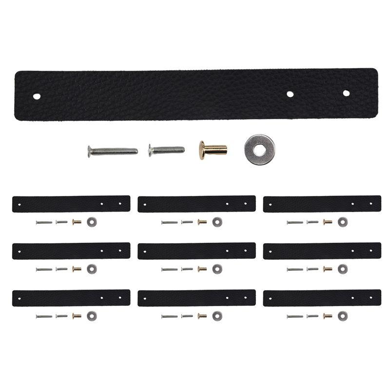 AEE2-10Pcs Wall Hooks,PU Leather Curtain Rod Holder, Leather Straps For Hanging Bracket DIY Home Storage Hook Wall Boho