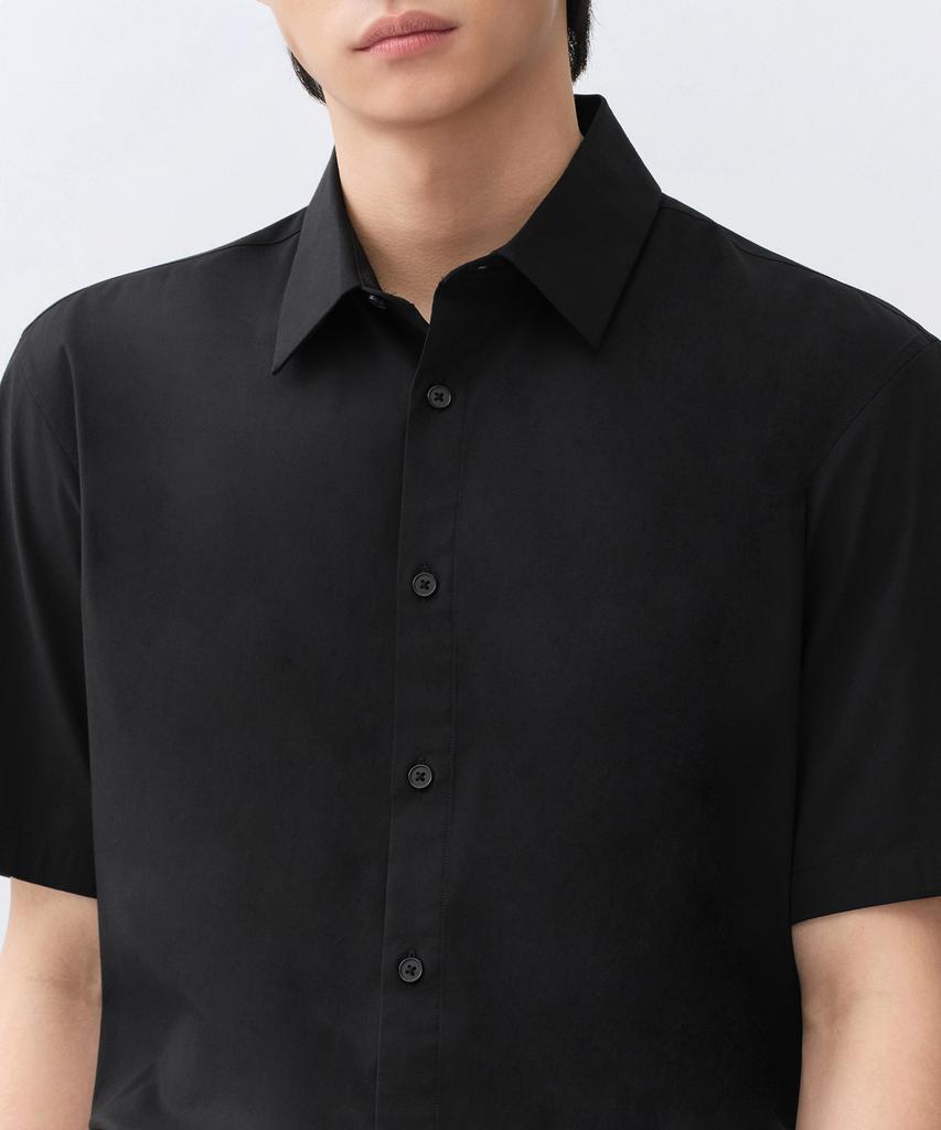 MUSINSA STANDARD Basic Short Sleeve Dress Shirt [Black]