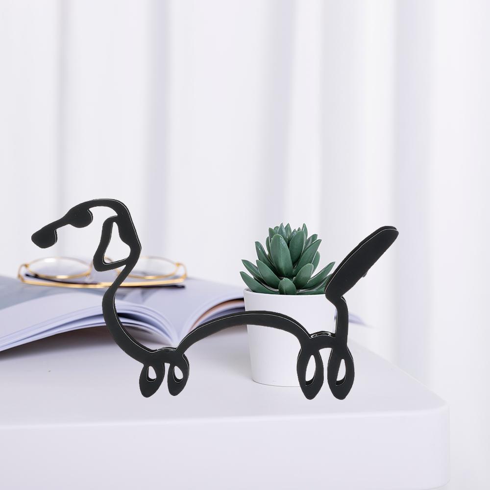 Бульдог, такса, лабрадор, простая статуя, художественная фигурка, абстрактный орнамент собаки, современная скульптура животного