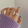 Dazzling Geometric Heart Design Pearl And Crystal Ring 925 Sterling Silver Jewelry