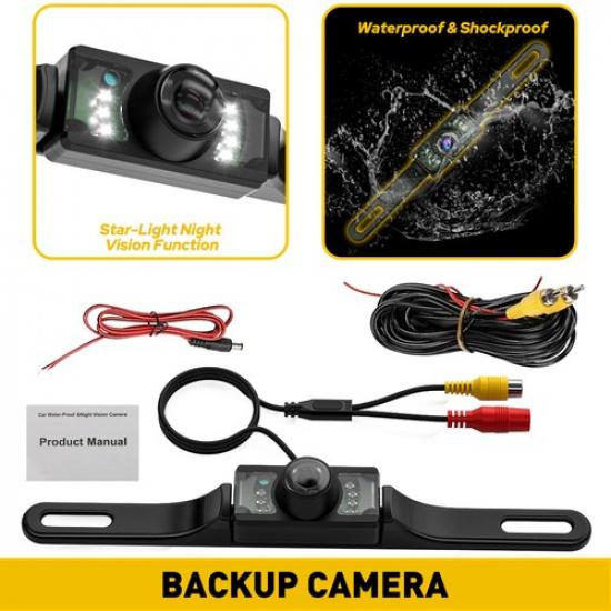 170 Rear CMOS View Camera Plate Backup Reverse Vision Night License Waterproof