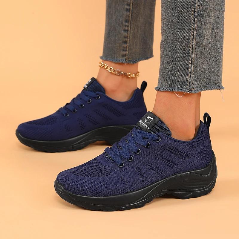 Women'S Walking Running Shoes Lightweight Breathable Fashionable Knitted Tennis Shoes Comfortable Activity Sneakers Women