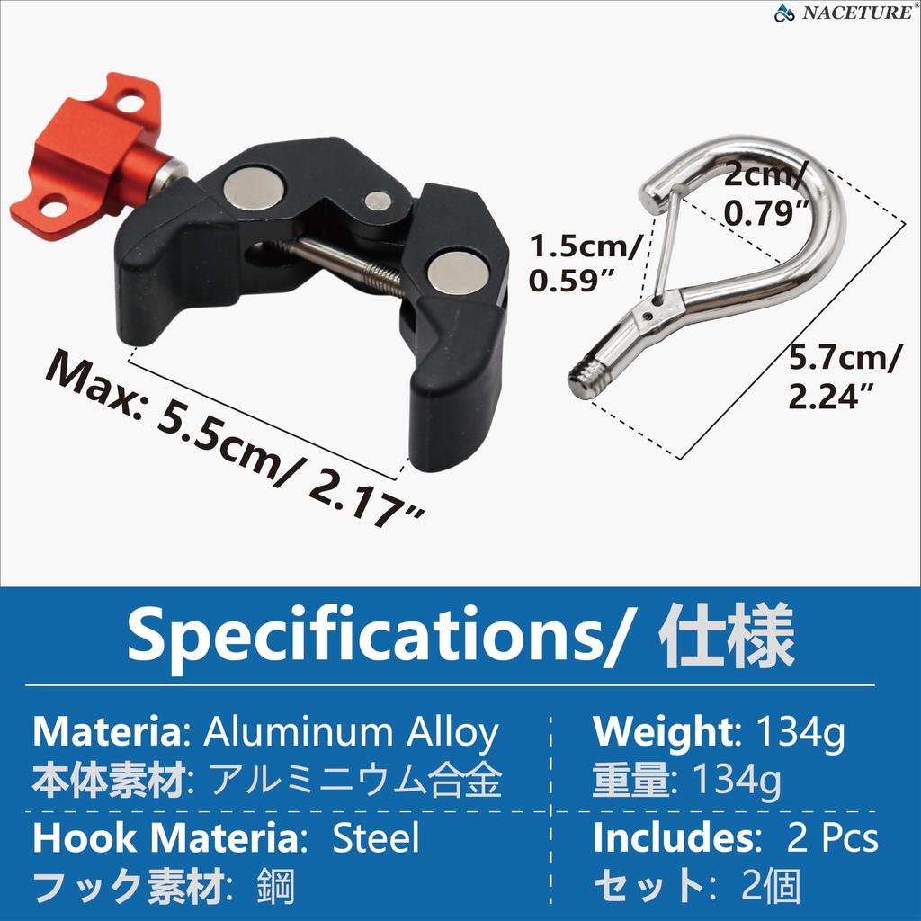 Набор из 2 автомобильных крючков для тента Легко совместим с боковой частью автомобиля и крышей Включает автомобильное шарнирное крепление Аксессуары для кемпинга и автомобильного тента – Устойчивые к царапинам,
