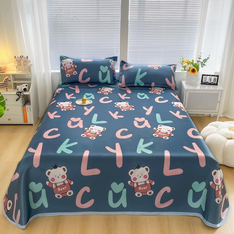 Охлаждающая плоская простыня с наволочкой, летние простыни, гладкое постельное белье, комплект постельного белья для дома, односпального размера или размера «queen-size», roupa de cama