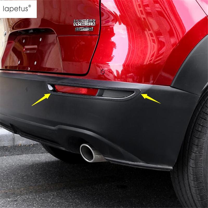 For Mazda CX-30 - 2025 Car Front Rear Fog Lamp Decorative Light Bar Eyebrow Cover Trim ABS Chrome Carbon Fiber Accessories