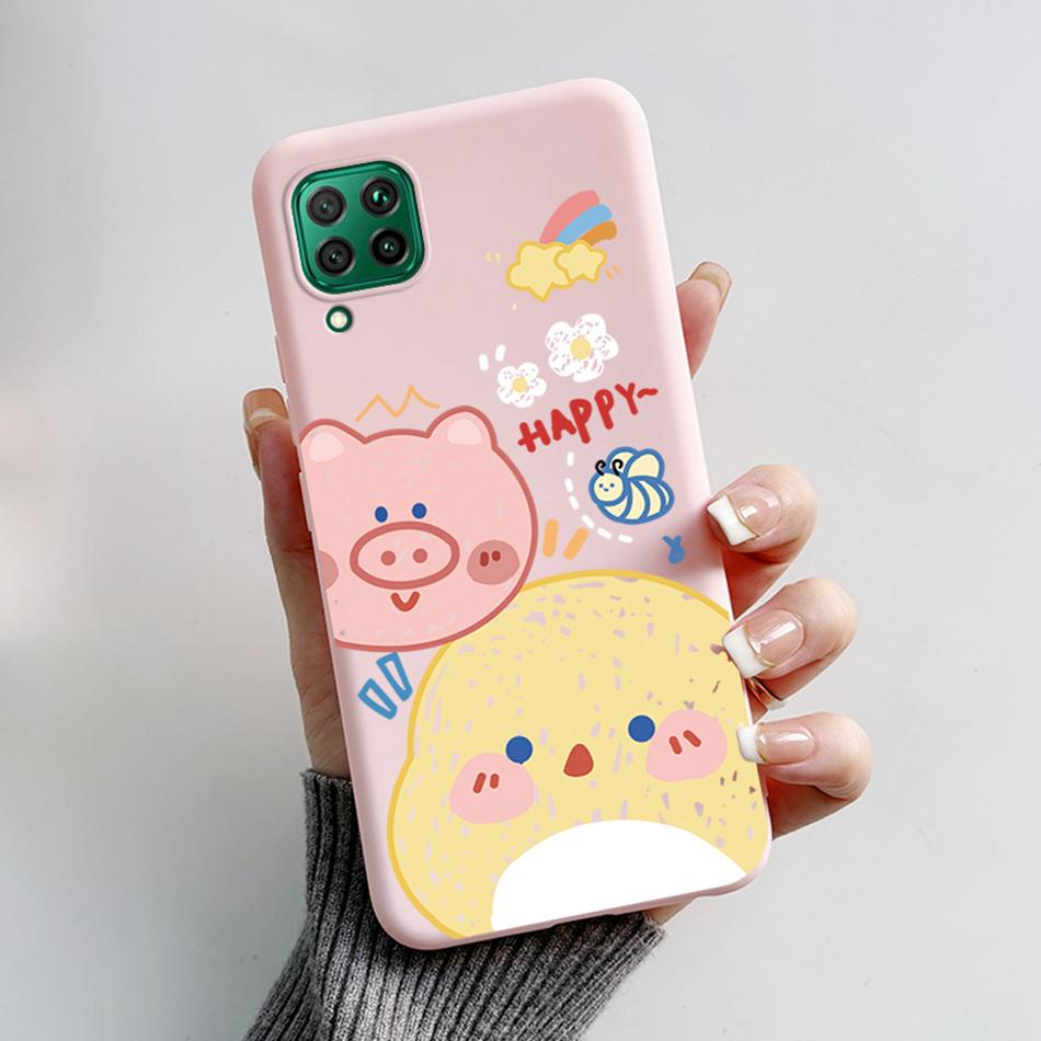 For Huawei P40 lite P40 Lite E Coque Silicone Soft Phone Cases Cover Cute Bear Frog For Hauwei P40lite P 40 lite E Fundas Bumper