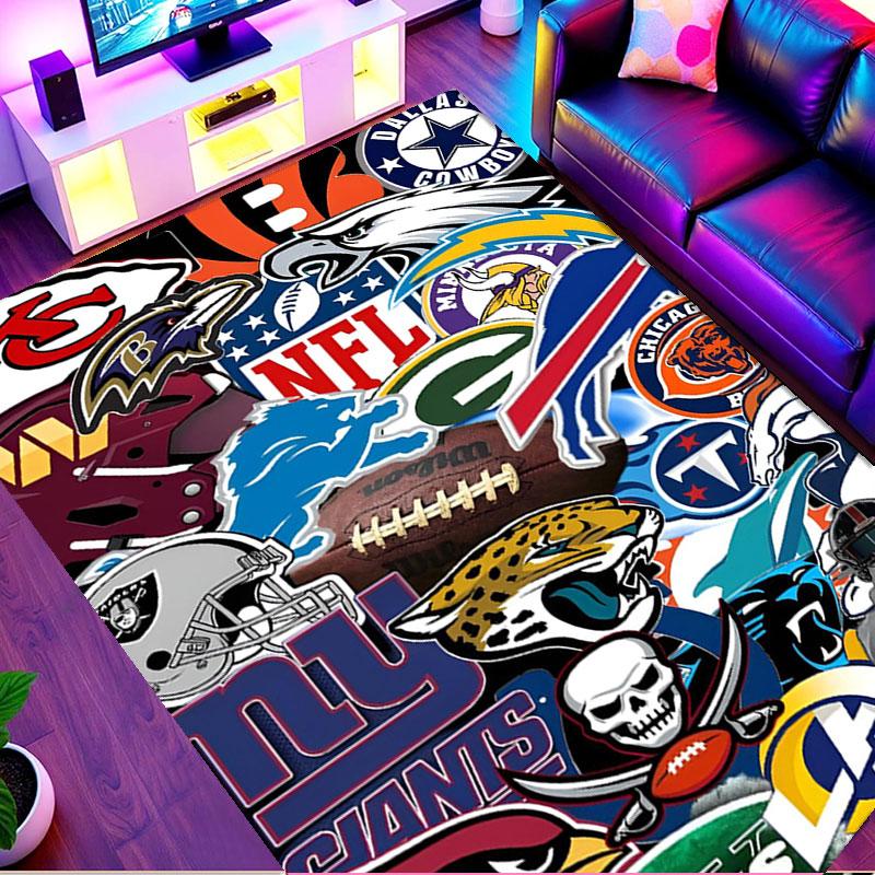Ковер с принтом NFL, Моющийся напольный ковер, Для прихожей, Общежития, Прачечной, Офиса, Кабинета, Декор дома, Подарок на День рождения, Рождество