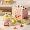 Cartoon Ceramic Cup with Lid High Value Mug Cute Girl Heart Water Cup Souvenir Gift Cup Student Drinking Water Cup