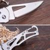 Folding Fruit Knife Stainless Steel Pocket Knife with Keychain Fruit Slicing Knives with Non-slip Handle Household Small Knife