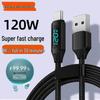 Кабель данных Type-C мощностью 120 Вт с цифровым дисплеем для Apple 15/16 и Huawei Honor 6A - Сверхбыстрая зарядка