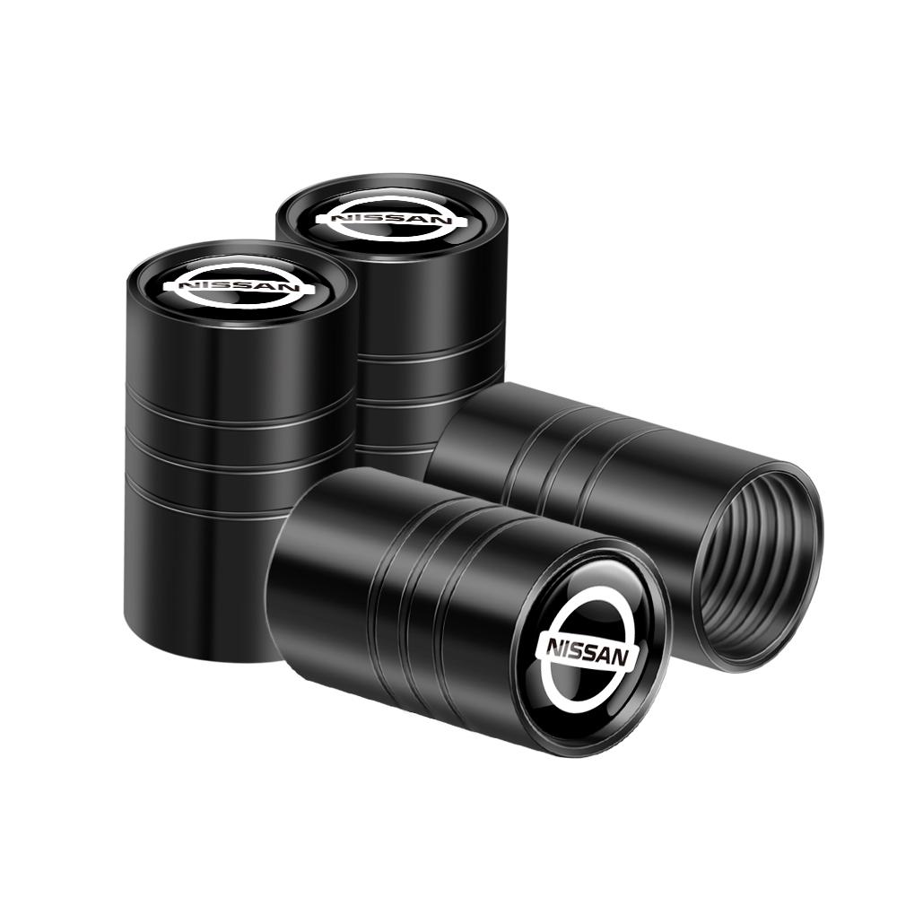 ARE4 4Pcs Metal Car Wheel Tire Valve Caps Stem Covers Accessories For Nissan X-trail GTR Nismo Qashqai Note Juke Sentra Patrol Micra
