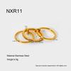 European and American geometric irregular multi-layer open ring niche high-end feeling plated 18k gold stainless steel ring women