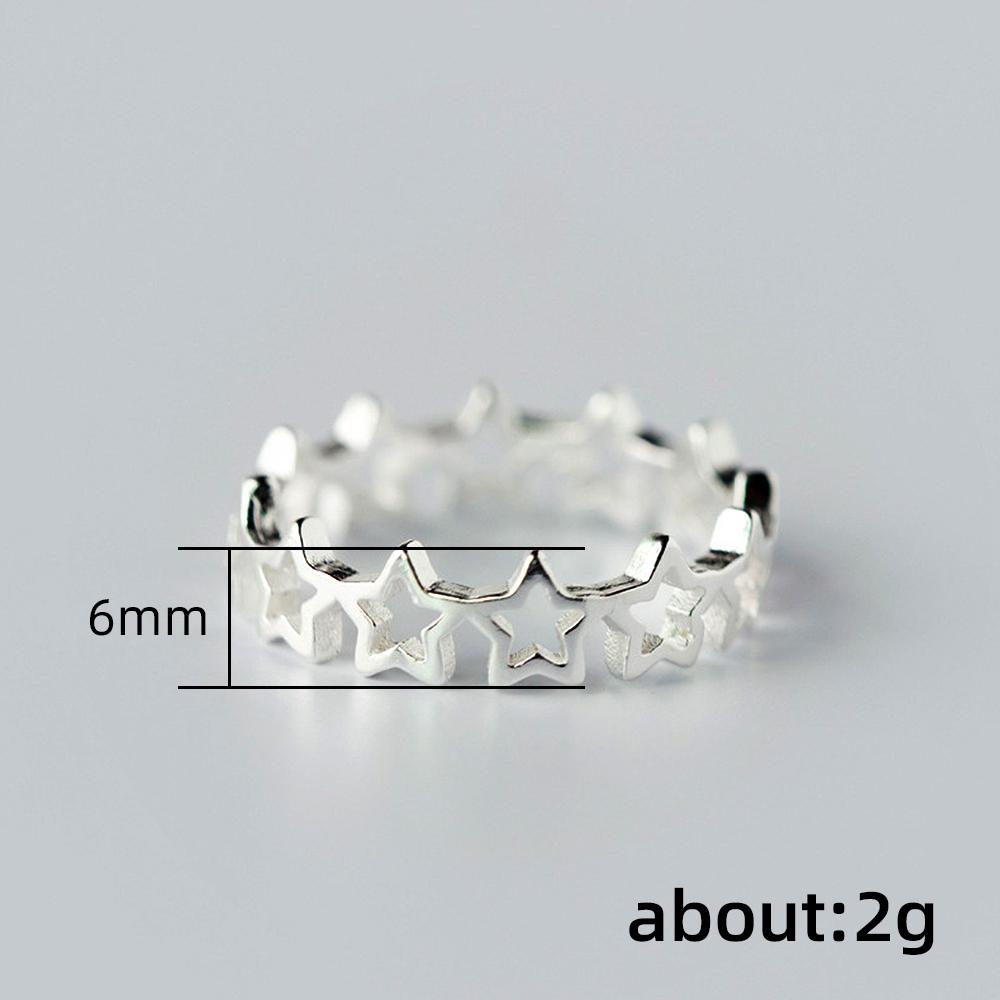 Huitan New Trendy Color Star Open Rings for Women Minimalist Hollow Out Design Fashion Versatile Girl Accessories Jewelry