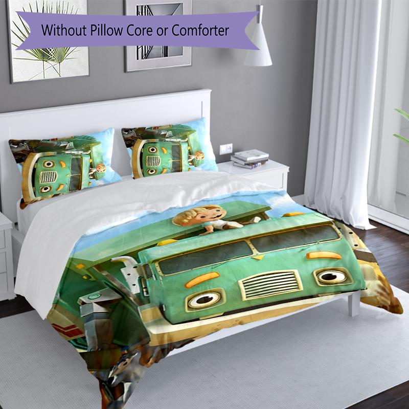 3pcs Trash Truck Duvet Cover Set, Includes 1 Duvet Cover and 2 Pillowcases,Skin-Friendly&Comfortable Fabric,Suitable Bedding Sets