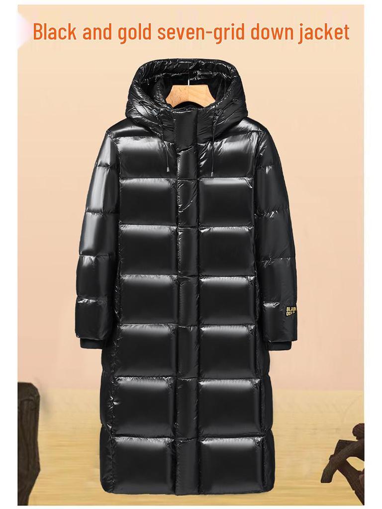 Unisex Black Gold Lightweight Mid-Length Down Jacket, Winter 2025 Edition