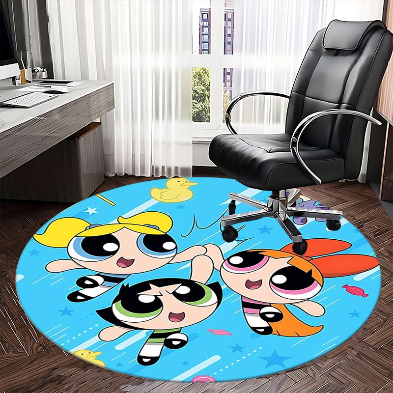 Powerpuff Girls Chair mat Round Rug Office carpet, Non slip, Suitable for Living Rooms, Bedrooms,Decor1205768a