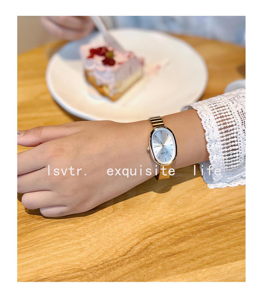 Gold-Toned Women's High-End Quartz Fashion Watch with Steel Band