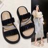 Wearing Platform Slippers for Women's Summer New Leisure Vacation Beach One-word Cool Slippers for Women
