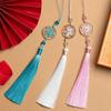 1PC Craft Thousand Leaf Tassel Pendant Polyester Peach Blossom Tassel Beads Charms