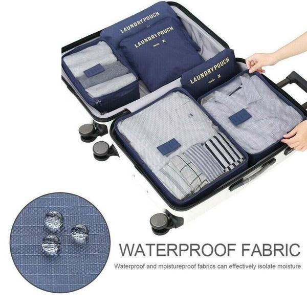 6 PCS Travel Storage Bag Set for Clothes Tidy Organizer Wardrobe Suitcase Pouch Travel Organizer Bag Case Shoes Packing Cube Bag