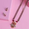 Женский комплект Estele с позолотой 24 карата с рубином и американским бриллиантом Swan Mangalsutra