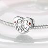 Original Charms Copper Parent-Child Heart-Shaped Pendants Fit Charms Plata Bracelets For Women Women Jewelry Making Diy