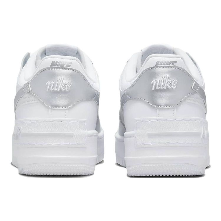 Nike Air Force 1 Shadow White Metallic Silver Женские кроссовки Pure-Platinum Blackened-Blue CI0919-119